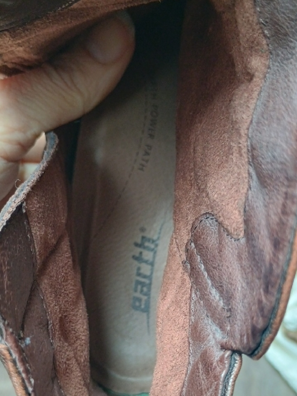 Earth Brown Distressed Leather Ankle Boots with Buckle Strap - Picture 9 of 11